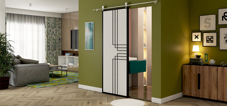 sliding bathroom door installation in Marina